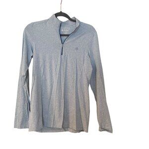 Coolibar Performance Quarter Zip Mens Light Blue UPF 50 UV Size Small Long Sleev